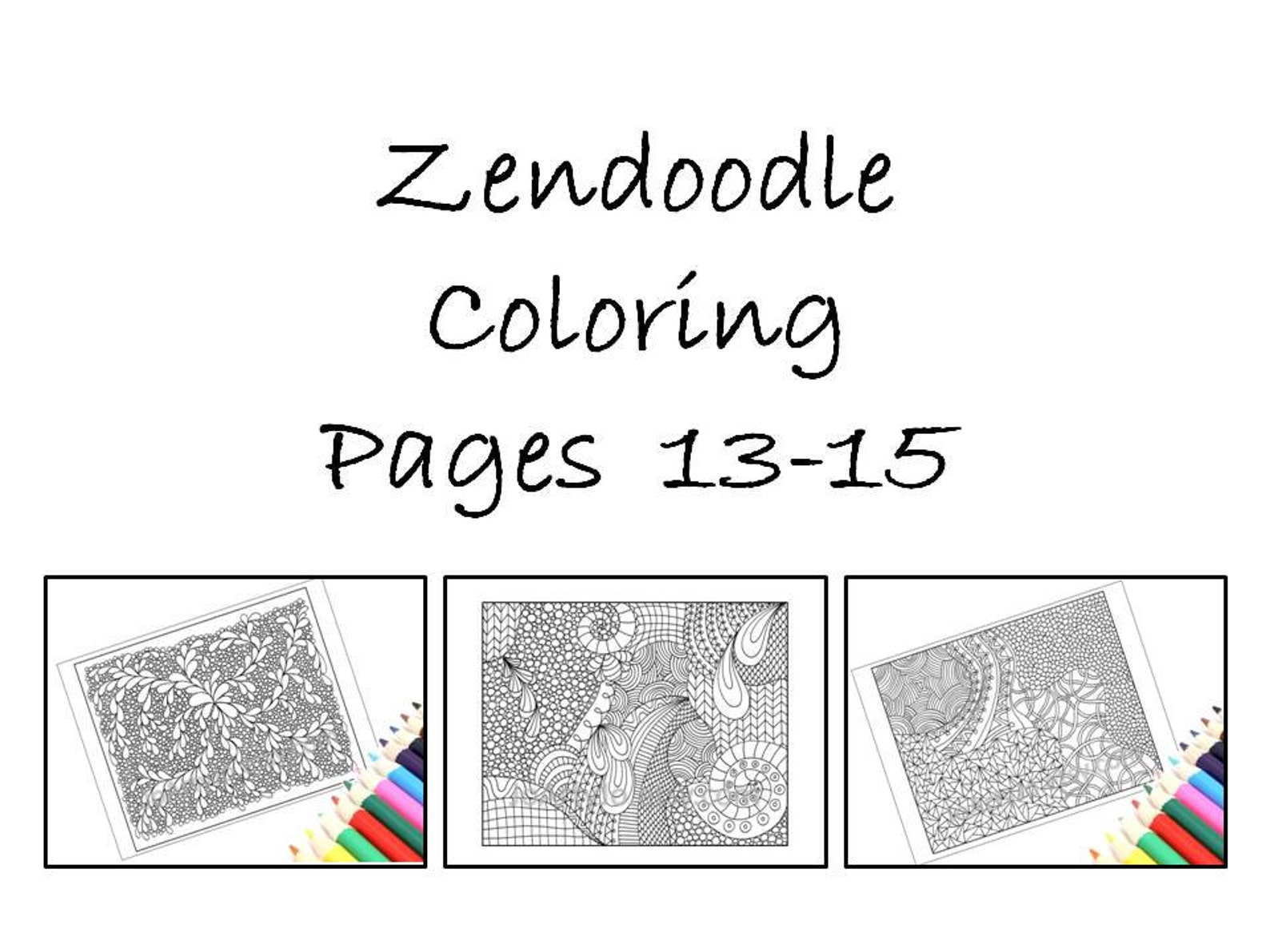 Coloring Pages to Print Zentangle Inspired Printables Pages 13-15 - Etsy