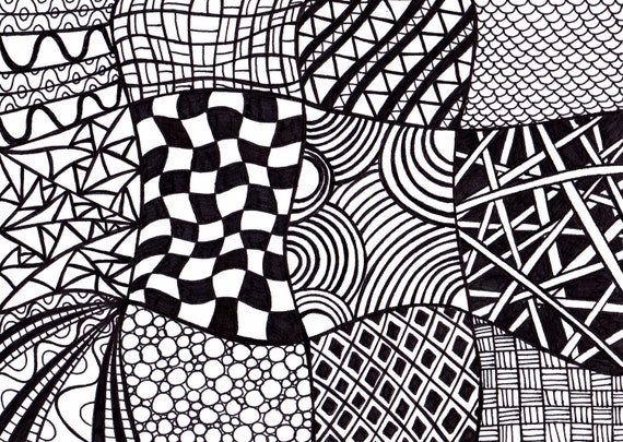 Jeg regner med fintælling erindringer Black and White Printable Art Zentangle Inspired Ink Drawing - Etsy