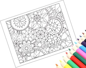 Printable Coloring Page Mandala, PDF Instant Download- Page 2