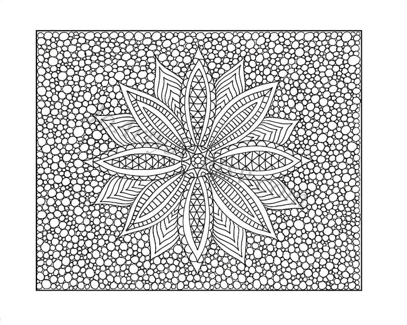 Coloring Page Zentangle Inspired Printable, Instant Download, Zendoodle Pattern, Page 49 image 3