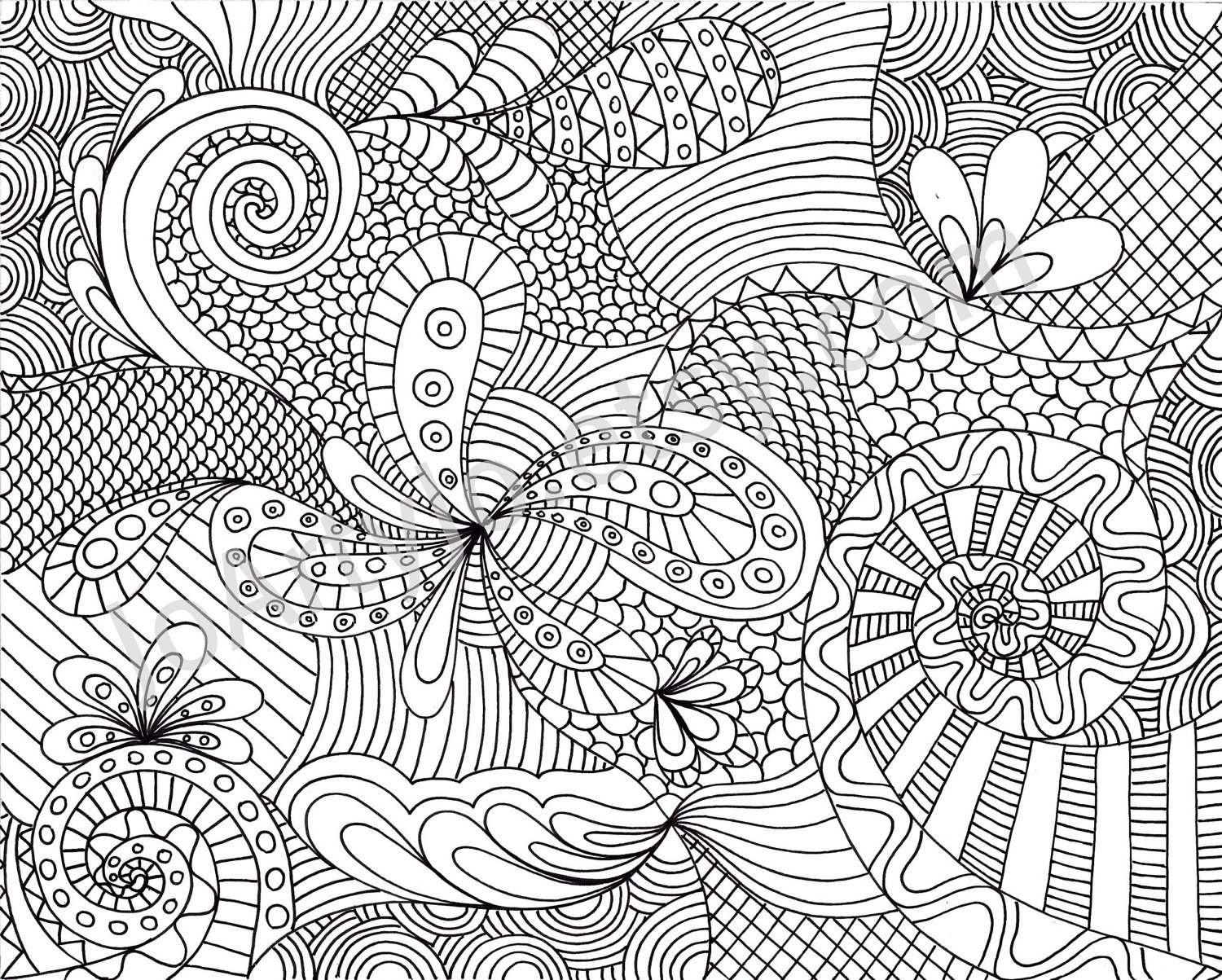 Paisley Coloring Page Printable, Zentangle Inspired Instant Download ...