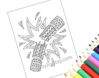 Christmas Coloring Page 1, Zentangle Inspired Christmas Cracker. Holiday Printable