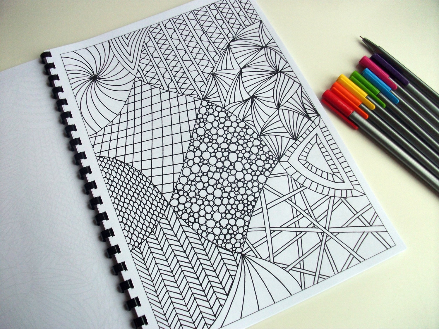 printable coloring page zentangle inspired coloring pattern etsy