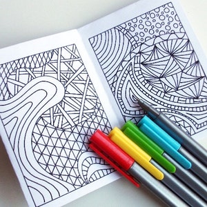 Black Friday Etsy, Mini Zine, Instant Download, Printable Zentangle Inspired Coloring Book, Intricate Zendoodle Coloring Patterns
