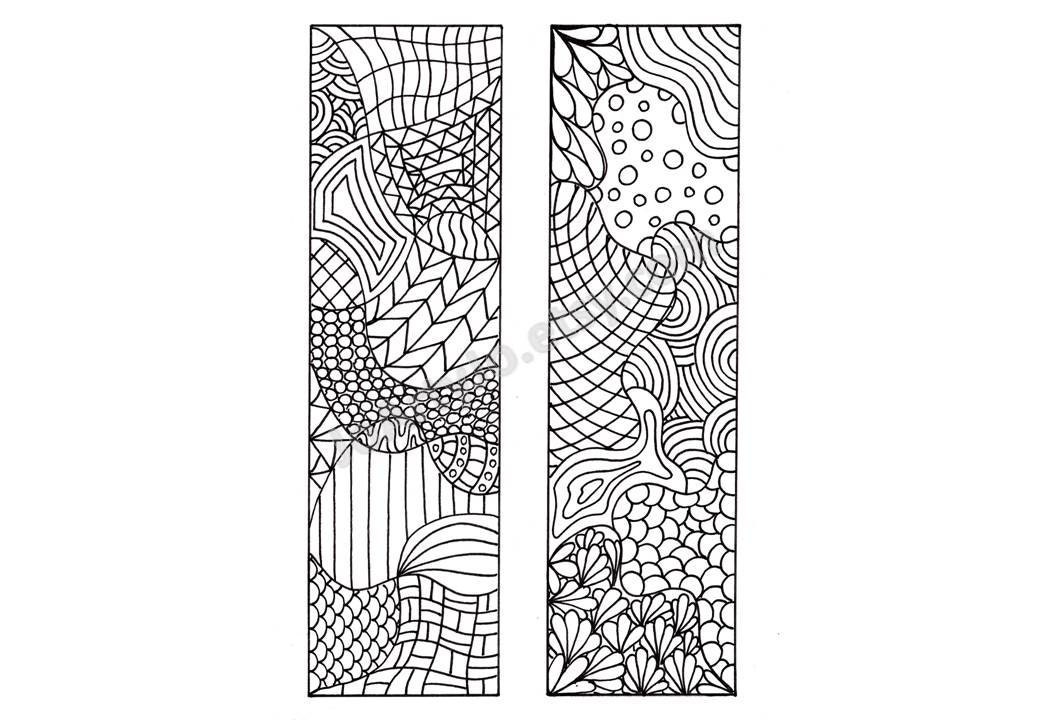 printable bookmarks to color diy zendoodle bookmarks etsy