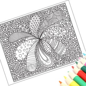 Coloring Page, Zentangle Inspired, Printable Zendoodle Pattern PDF ...
