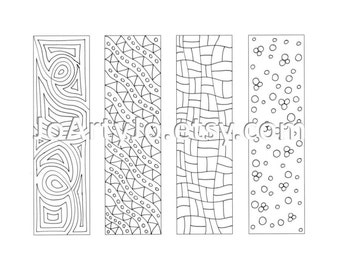 Printable Coloring Bookmarks, Zentangle Inspired, Sheet 11