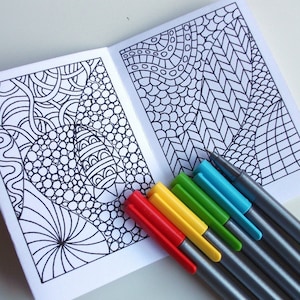 Mini Zine, PRINTABLE Zentangle Inspired Coloring Book, Intricate Zendoodle Coloring Patterns image 4