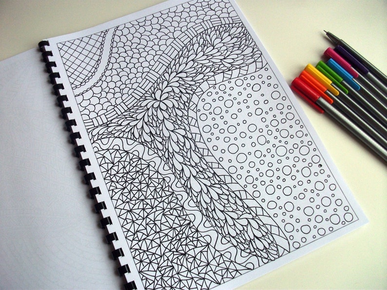 coloring page printable zentangle inspired pdf zendoodle etsy