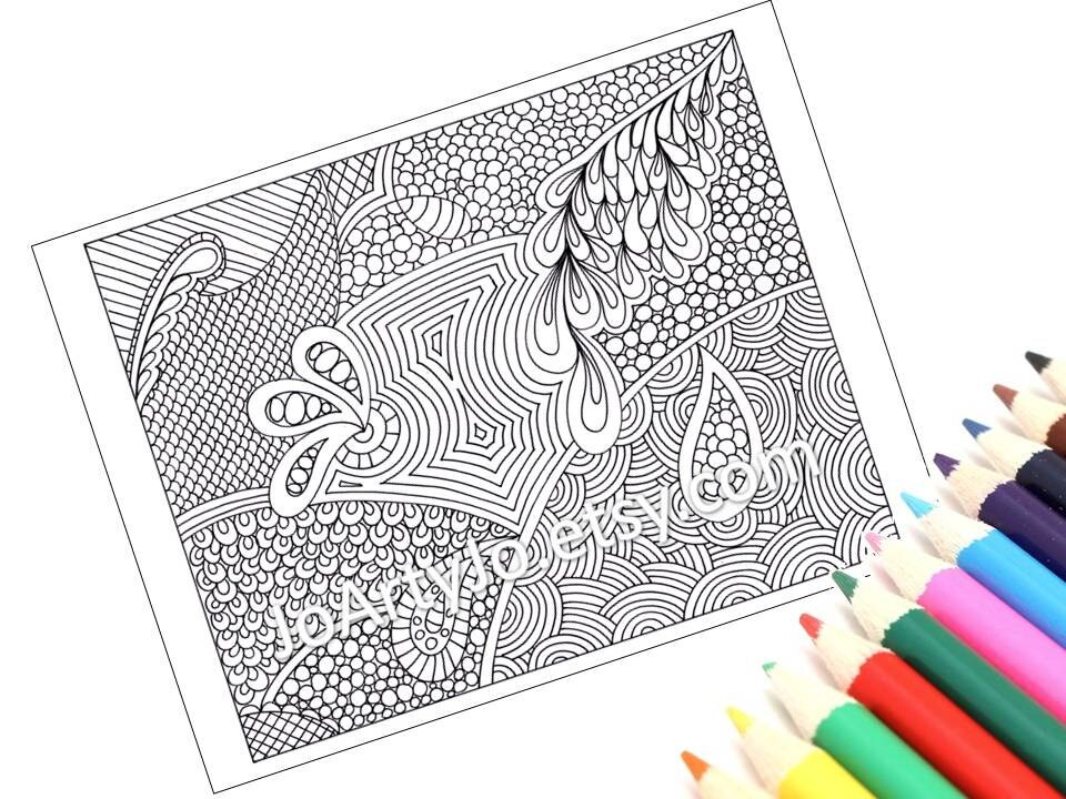 Coloring Page Zentangle Inspired Printable Instant Download - Etsy