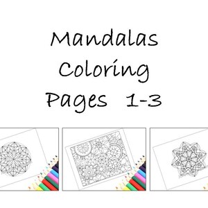 Printable Mandala Coloring Pages, Set of 3 Printable