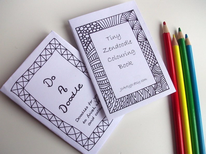 2 Mini Zines PRINTABLE Zentangle Inspired Do a doodle And Etsy