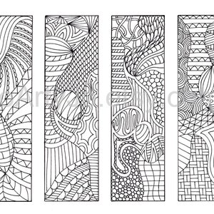 coloring bookmarks to print 12 zentangle inspired printable etsy