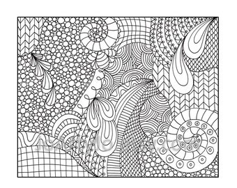 zentangle inspired coloring page printable pdf zendoodle etsy