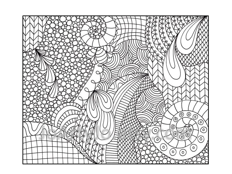 zentangle inspired coloring page printable pdf zendoodle etsy