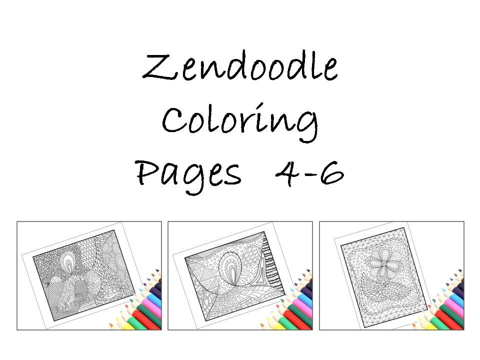 Downloadable Zentangle Inspired Coloring Pages Printable - Etsy