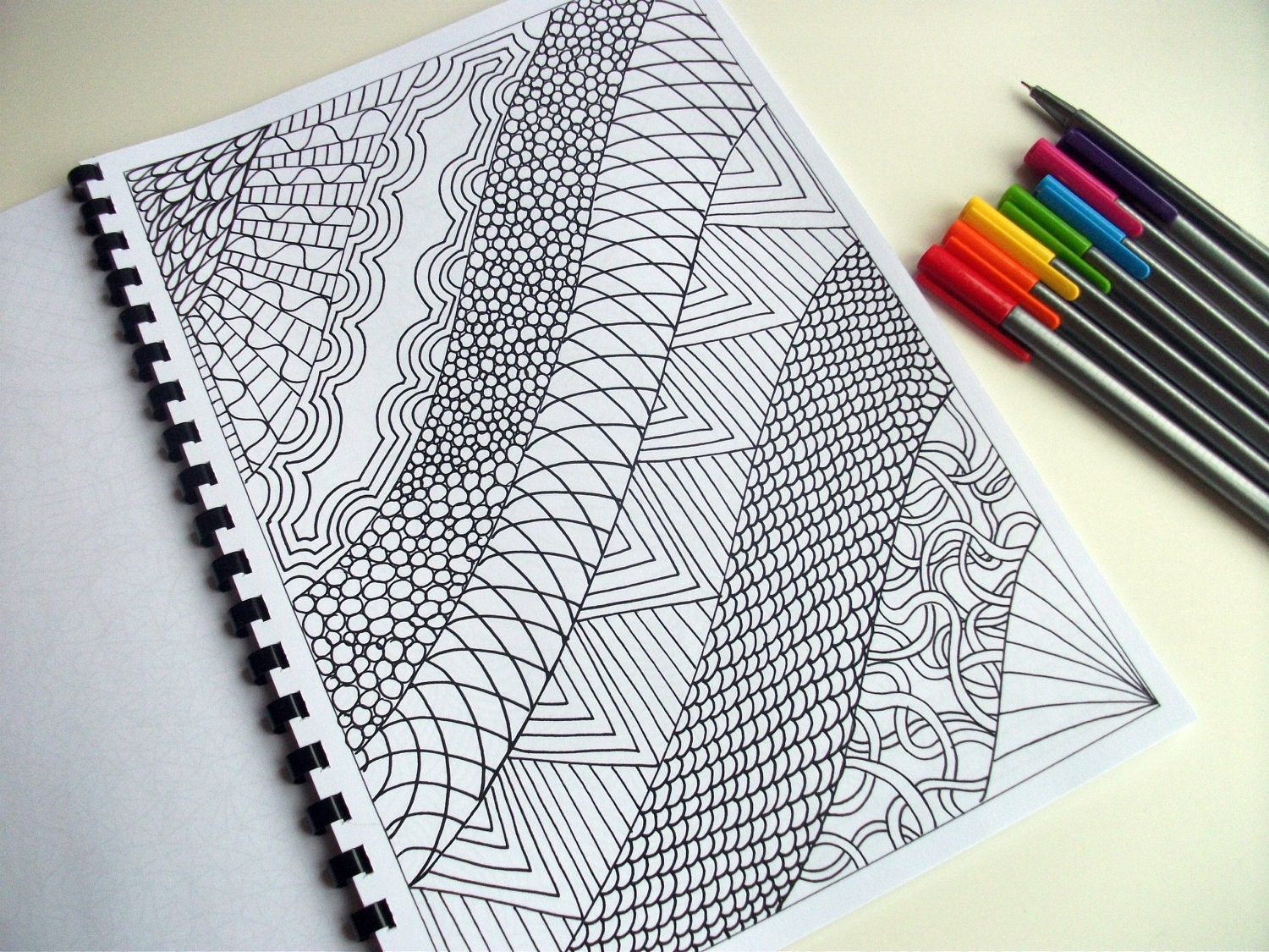 printable coloring page zentangle inspired coloring pattern etsy