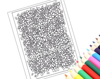 Pretty Pattern Coloring Page PDF, Inspired by the Art of Zentangle, Page 55