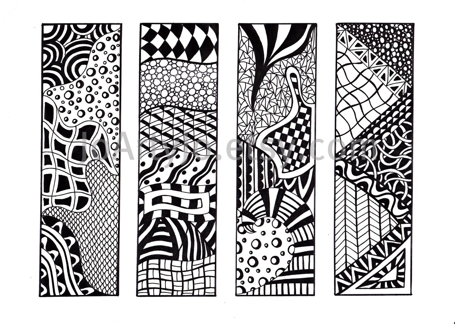 printable bookmarks zendoodle bookmarks black and white etsy india