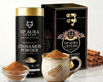 Canela en polvo orgánica pura de Ceilán / Caja de regalo de especias artesanales de lujo / Té de hierbas relajante para antes de dormir