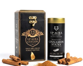 Palitos de canela de lujo para regalo / Caja de especias naturales puras / Set gourmet orgánico para amantes de la buena comida / 200 g