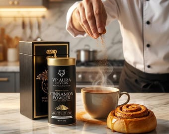 Canela en polvo de Ceilán de primera calidad / Especia orgánica Cinnamomum Verum para repostería e infusiones.