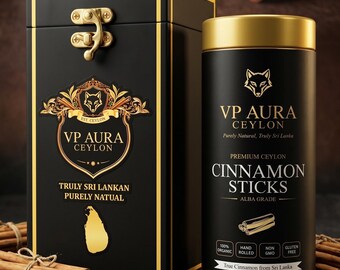 Caja de regalo de canela artesanal / Palitos de canela gourmet en un lujoso cofre de madera