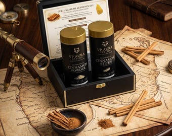 Cinnamon Spice Gift Set | Artisan Gourmet Present | Elegant Spices Storage