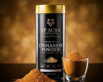 Mezcla de especias de canela orgánica 250 g / Canela auténtica en polvo de Ceilán / Regalo gourmet para mamá