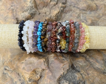 Braccialetto con cristalli fatto a mano - Pietre curative uniche, energia vibrante, pietre preziose naturali, regalo perfetto per tutte le occasioni