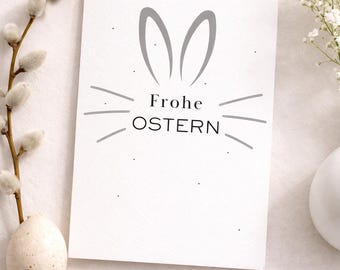 Carte de Pâques à imprimer « Joyeuses Pâques » – Carte à imprimer, Carte de Pâques à télécharger, Carte de Pâques minimaliste, Carte pliée A4 (PDF), Carte à faire soi-même