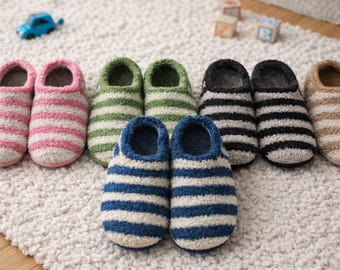 Sailor Slippers Knitting Pattern | Beginner Cozy Knit Shoes (PDF Pattern)