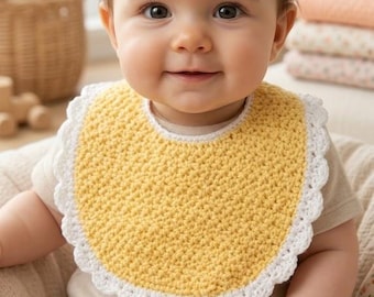 Easy Crochet Baby Bib Pattern | Beginner Friendly, Newborn Gift (PDF Download)