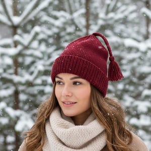 Red Ice Out Beanie Knitting Pattern | Fair Isle Scandinavian Style (PDF Download)
