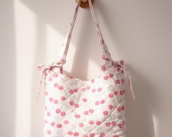 Slouchy Bow Bag Sewing Pattern | Quilted Tote Tutorial (PDF Download)