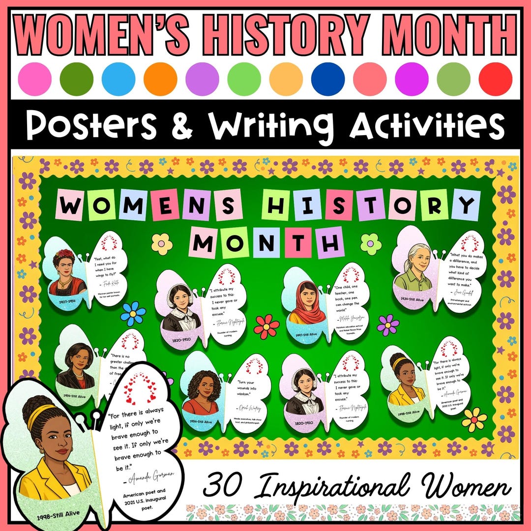 Women's History Month Bulletin Board With Quotes | 30 Inspirational ...