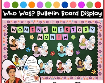 Women's History Month Biography Bulletin Board | March HerStory Poster | Butterfly Spring Door Decorations