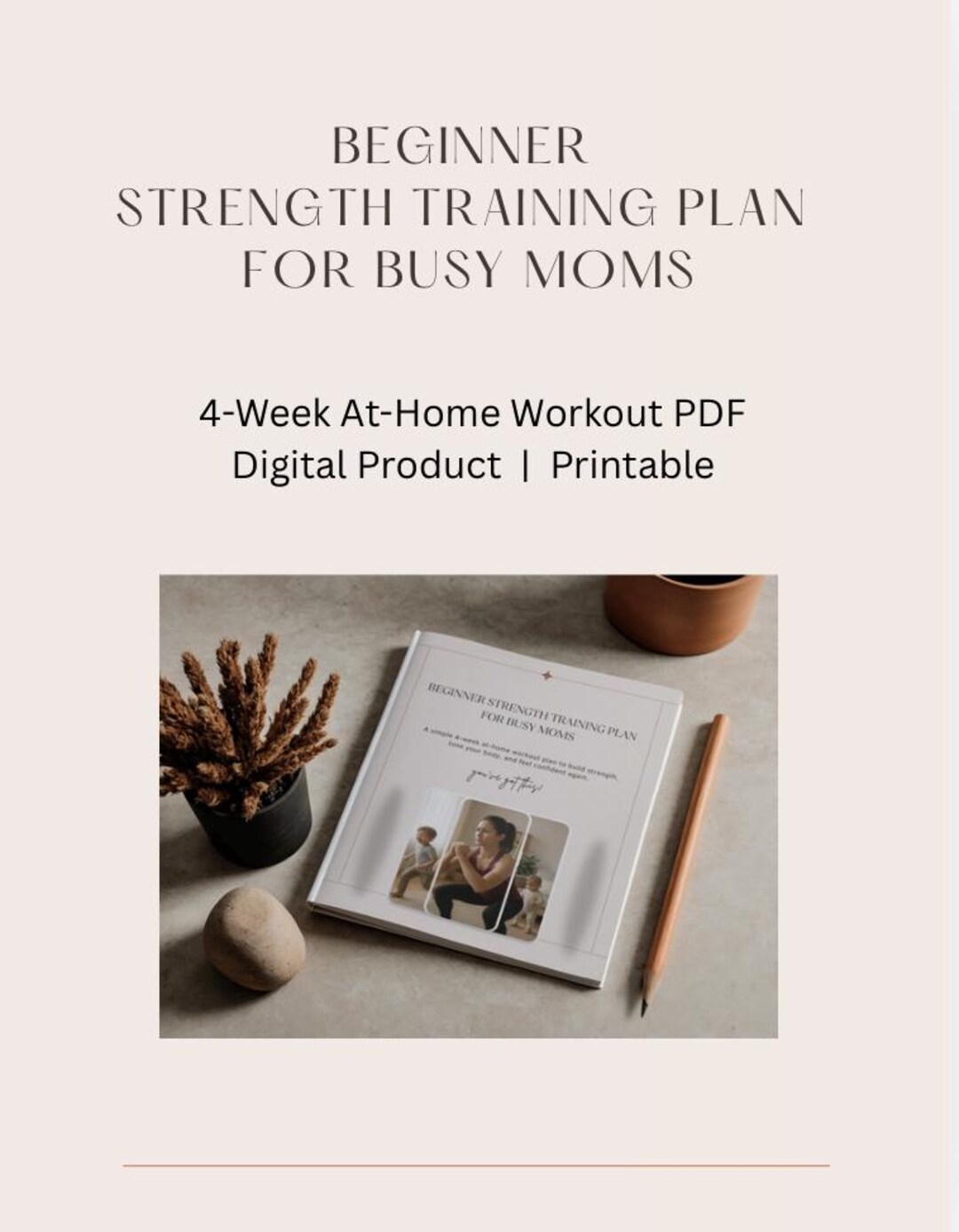 Beginner Strength Training Plan for Busy Moms | 4 Week at Home Workout ...