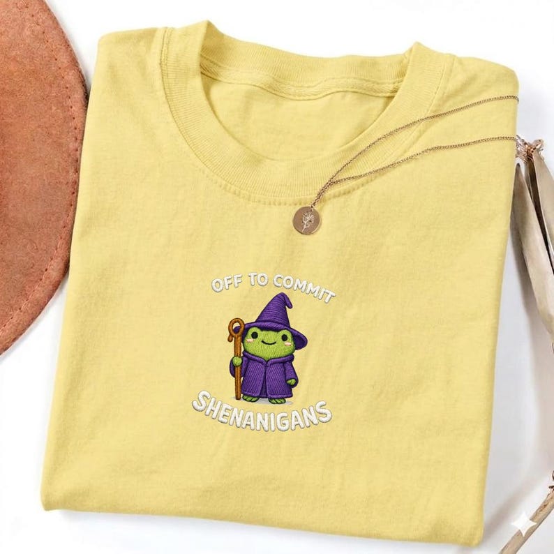 Off to Commit Shenanigans Wizard Frog Funny DnD Tee, Ren Faire Fantasy Gift image 7