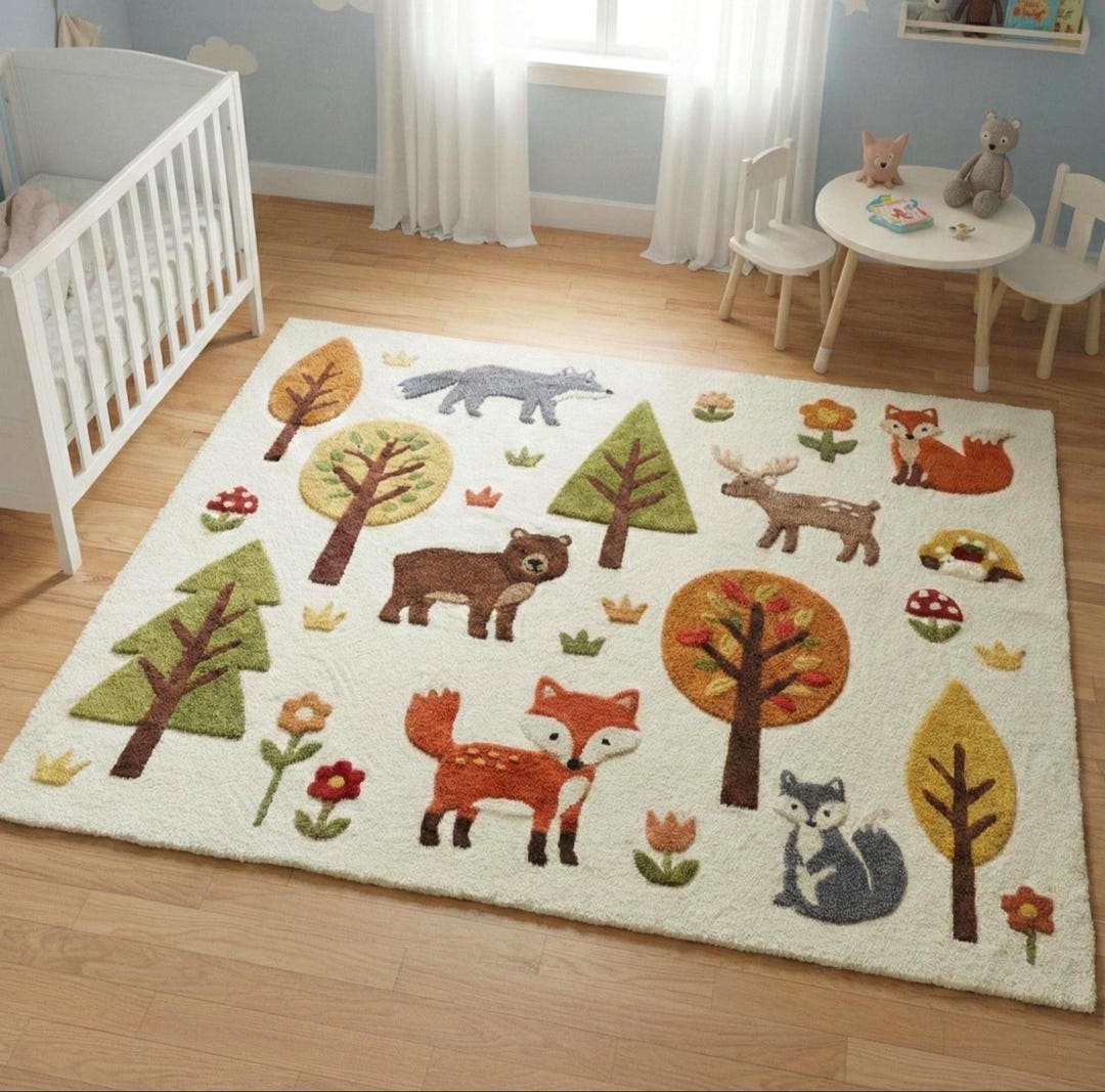 Handmade Kids Gifts Rugs : Hand Tufted Animal & Plant Soft Home Decor ...