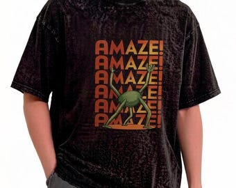 Zabawna koszulka z grafiką „Obcy”, koszulka w stylu vintage w kolorze czarnym, koszulka unisex z typografią retro