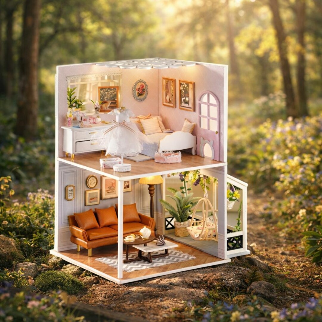 DIY Miniature Cabin Kit 3D Building Set Stackable House Combination ...