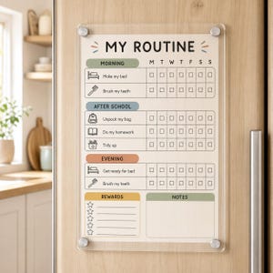 Custom Magnetic Weekly Chore Chart for Kids, Acrylic Task Planner Board