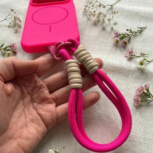 Magsafe Cute Silicone Phone Case, iPhone Case with Phone Strap Lanyard, Phone Wrist Strap Chain, Wristlet Keychain, Trendy Phone Accessories