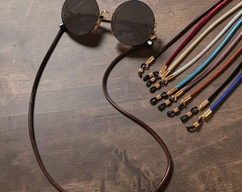 Cadena de cuero para gafas para hombre y mujer, soporte minimalista para gafas, cordón para profesores - Regalo para ella, regalo para él, regalo de graduación