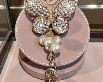 Rhinestone Butterfly Cute Badge Reel, Retractable Nurse ID Badge Holder, Y2K Nurse Badge Reel, Pin Teacher Lanyard | Back to School