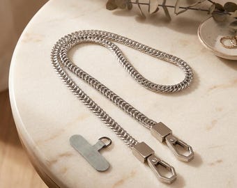 Unisex Trendy Metal Crossbody Phone Bag Chain, Teacher Phone Lanyard, Y2K 120cm Phone Strap, ID Badge Holder, Sturdy Phone Accessories
