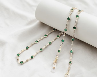 Corrente dourada delicada para óculos, cordão estético para óculos, acessório para óculos de leitura, joia de primavera - presente para o Dia das Mães