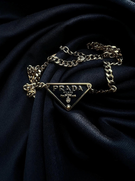 Prada Pendant Necklace (GOLD + BLACK)