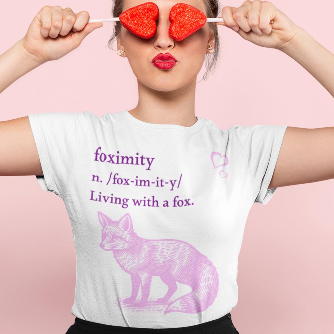 Pink Fox T-shirt, Foximity Definition, Animal Tee - Etsy